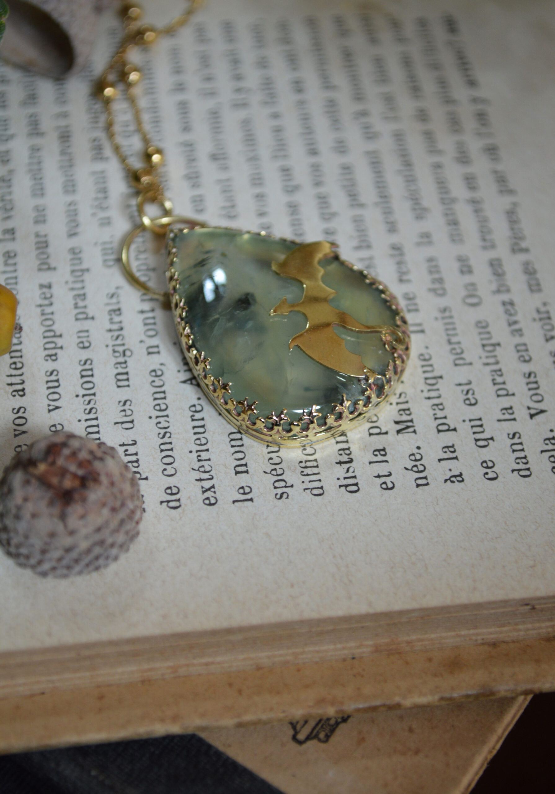 Pendentif l'Envol draconique, préhnite – Image 3
